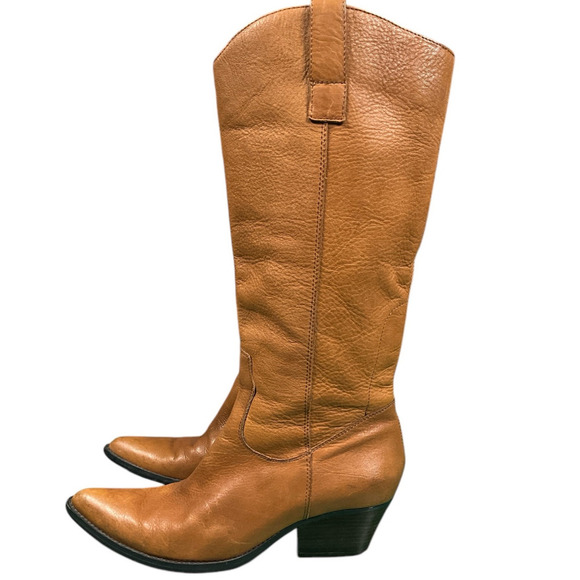 Copied - Cowgirl Boots Leather Size 8.5 Soft Leather Light Tan Western Used